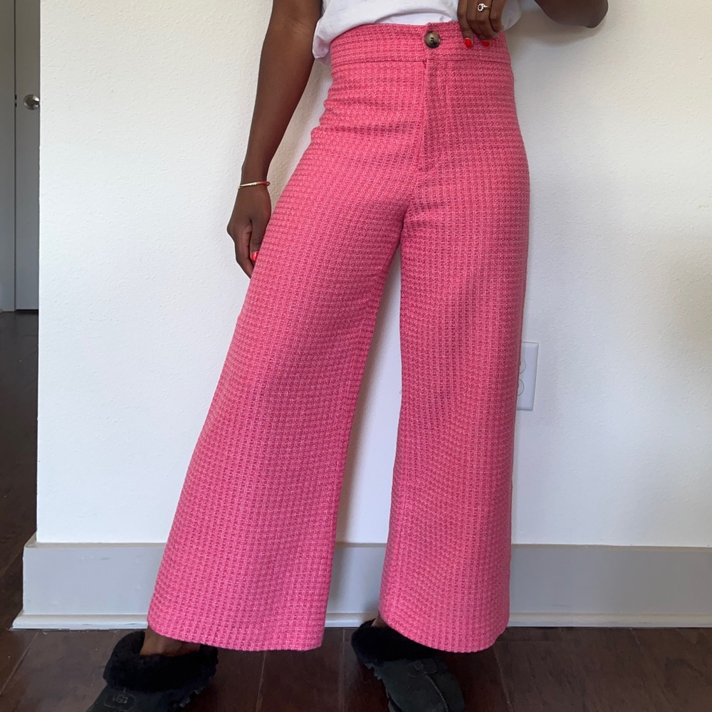 Zara Pink Wide Leg Trousers